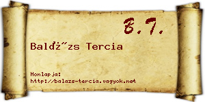 Balázs Tercia névjegykártya